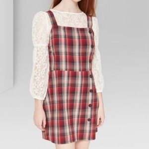 Wild Fable Plaid Strappy Side Button Dress Size L